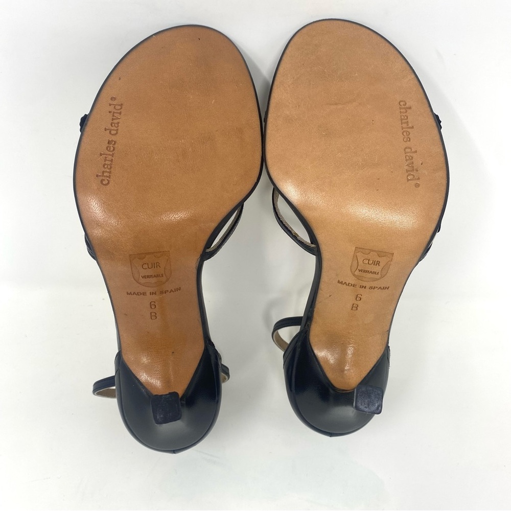 Charles David Floral Applique Ankle Strap Heel Sandal - Picture 8 of 12